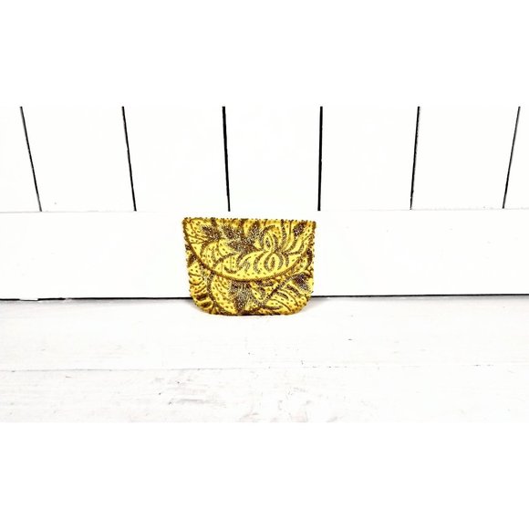 Vintage Golden Crown gold sequins beaded small evening clutch purse - Picture 1 of 4